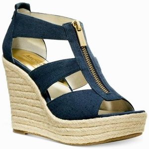Michael Kors Navy Wedges/ MK Damita size 10